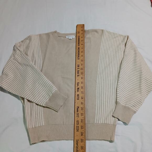 Autumn Skye Women's Medium lightweight cream and white sweater crew neck - Picture 5 of 9